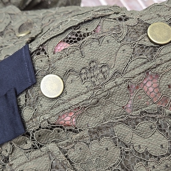 Veronica Beard Olive Green and Black Lace Jacket Size 2 - Picture 6 of 6